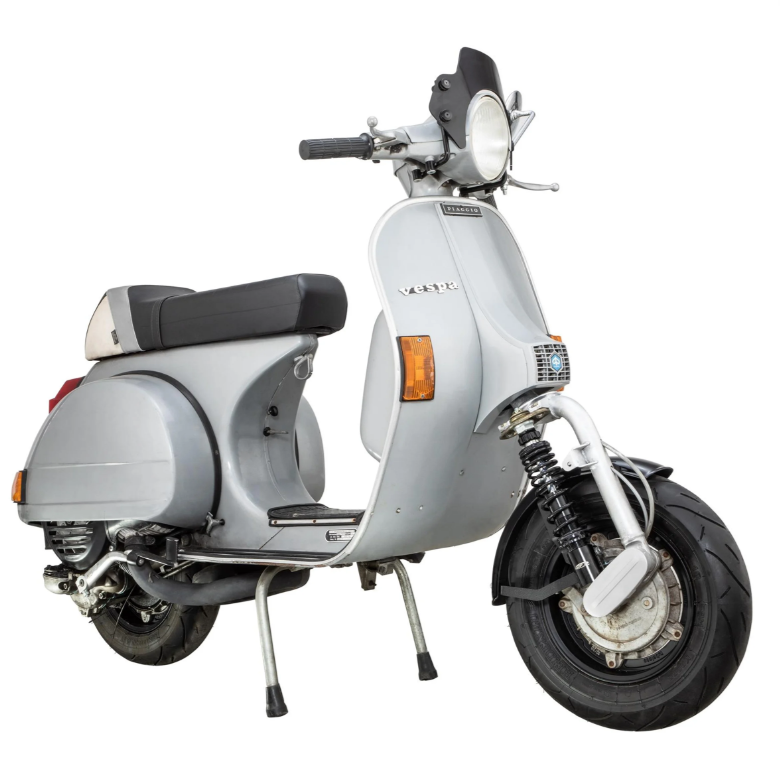 Spatbord 2.0 Garelli EVO II voor Vespa PX 80-200ccm, GFK zwart, beugel zwart