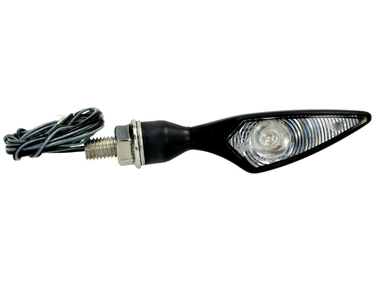 Kellermann-indicator, ruit, staal, LED, VL/HR, 12 V, zwart gesatineerd, M8x20, E-keurmerk