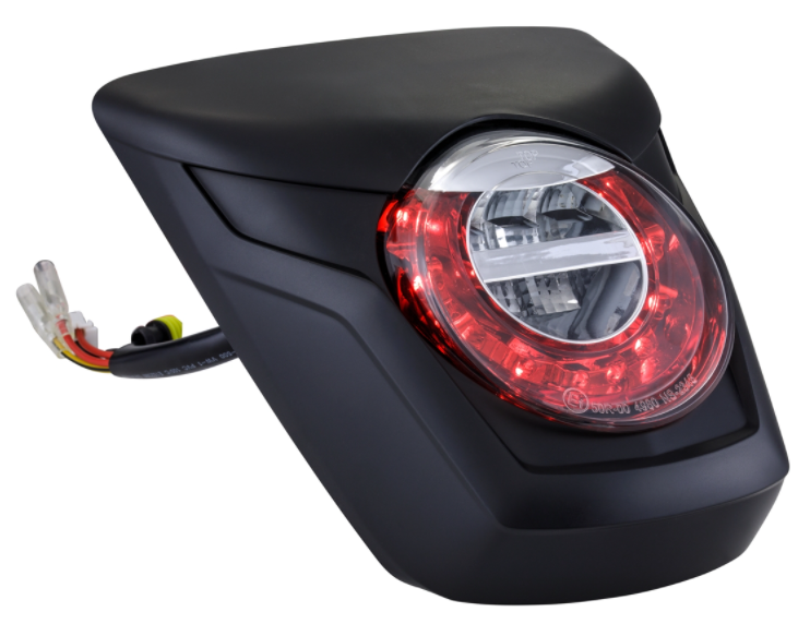 Achterlicht LED rood voor Vespa Primavera/Sprint 50-150ccm, rand - mat zwart