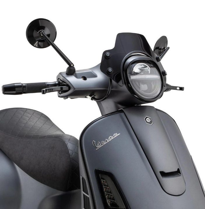 Flyscreen zonder houder zwart getint voor Vespa GTS/GTS Super/GT/Primavera/Elettrica/PX