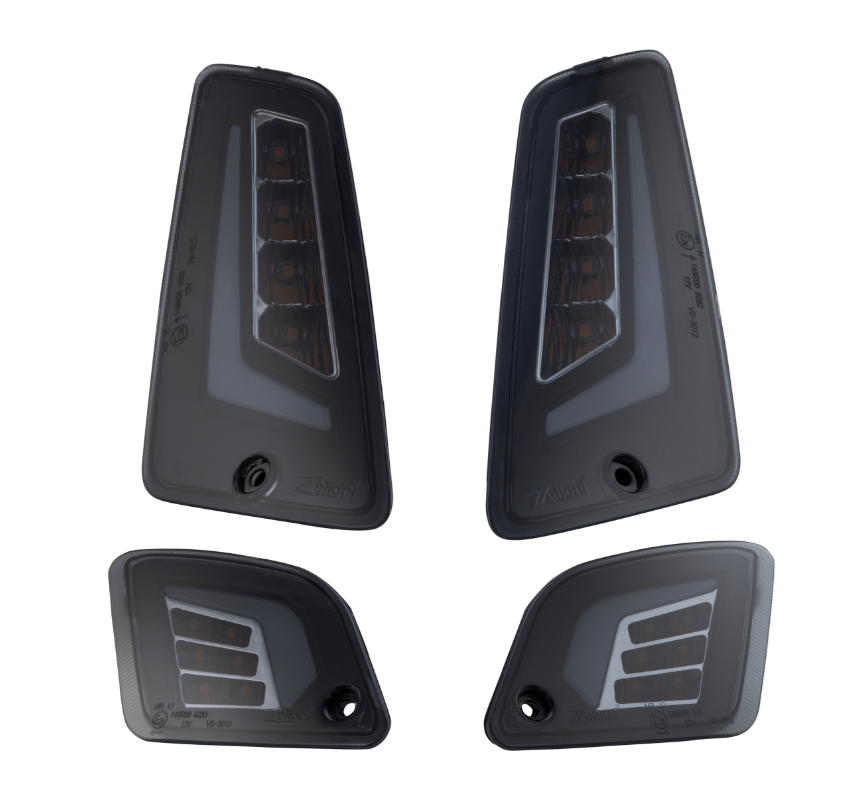 Knipperlichtset ZELIONI voor & achter voor Vespa GTS/GTS Super/GTV 125-300cc, getint