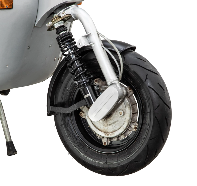 Spatbord 2.0 Garelli voor Vespa PX 80-200ccm, metaal mat zwart, beugel zwart