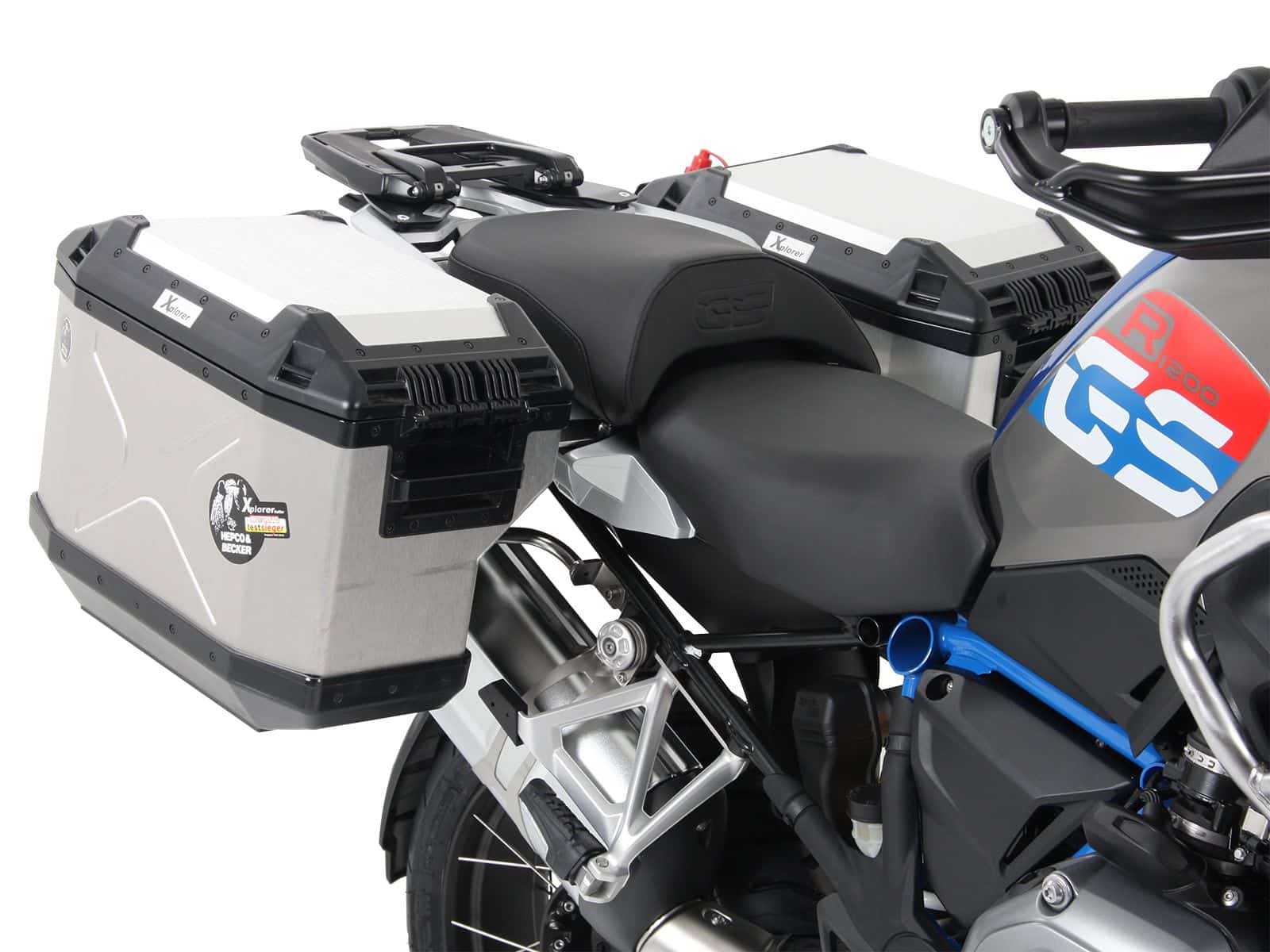 Kofferdragerset Cutoutdrager incl. kofferset Xplorer Cutout zilver voor BMW R 1200 GS LC (13-18)