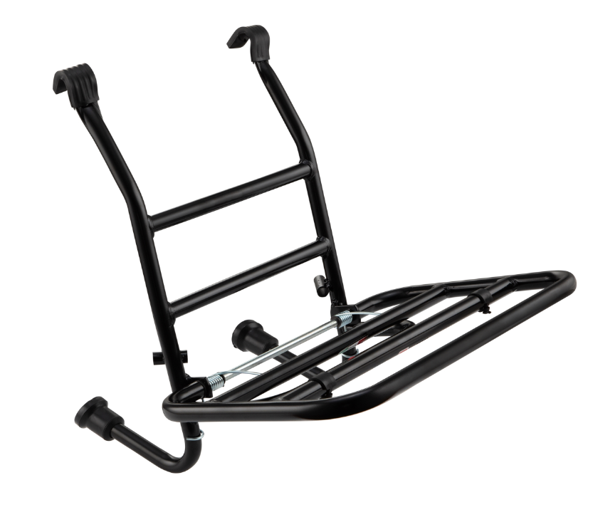 Bagagerek vooraan voor Vespa PX 80-200cc, opvouwbaar, zwart