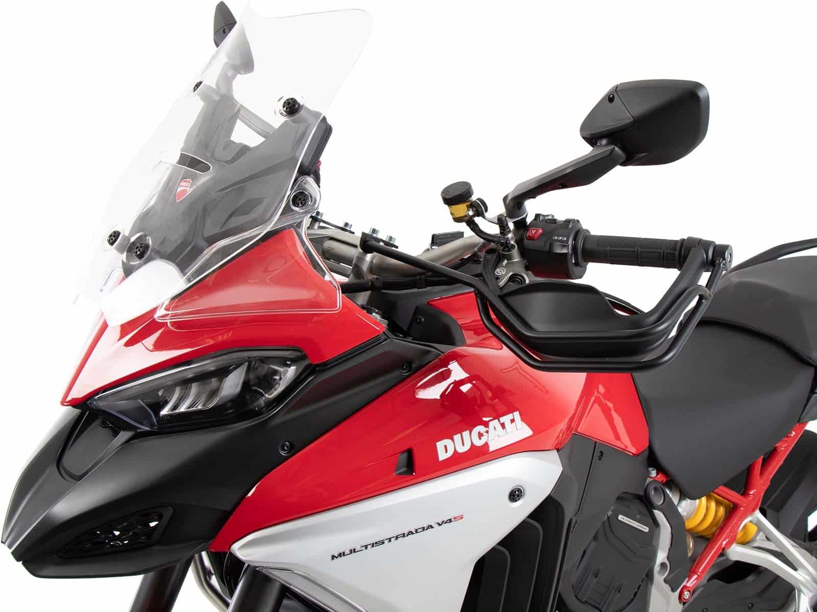 Handvatbeschermer (links + rechts) zwart voor Ducati Multistrada V4 /S /Pikes Peak /Rally /RS (25-)