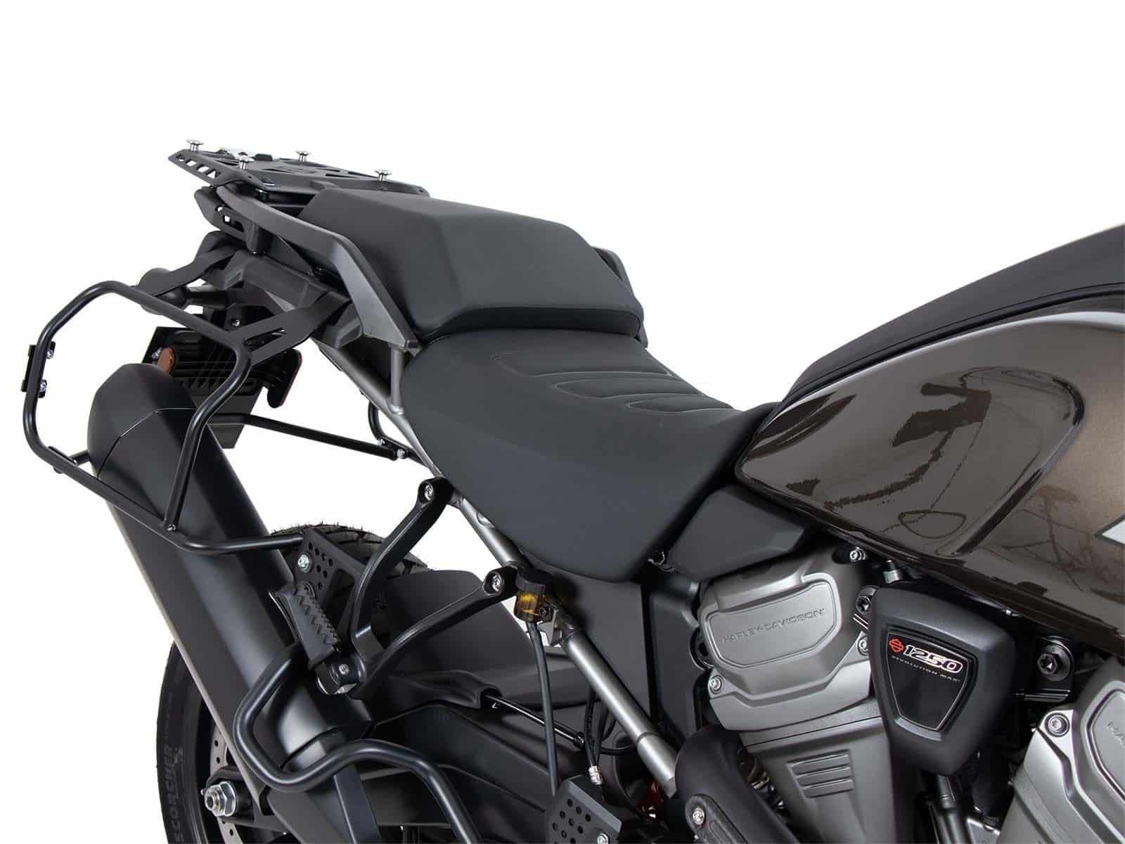Kofferdragerset Cutout incl. kofferset Xplorer Cutout zwart voor Harley Davidson Pan America (21-)