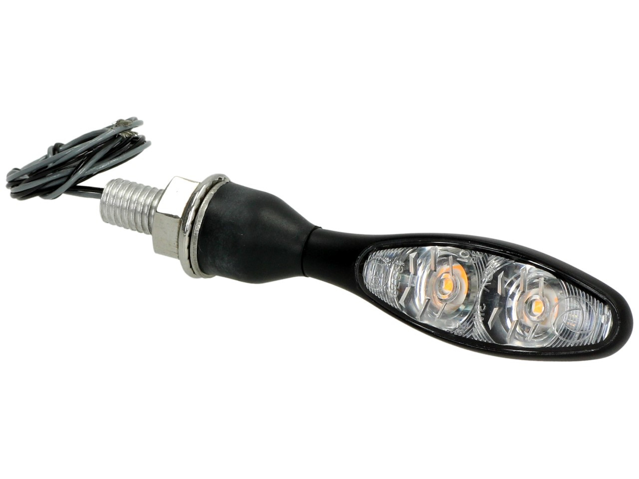 Kellermann-indicator, Micro 1000 Extreme, staal, LED, V/H, L/R, 12 V, zwart gesatineerd, M8x20