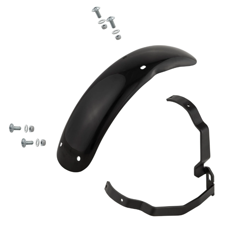 Spatbord 2.0 Garelli Race EVO II voor Vespa PX 80-200ccm, GFK zwart, beugel zwart