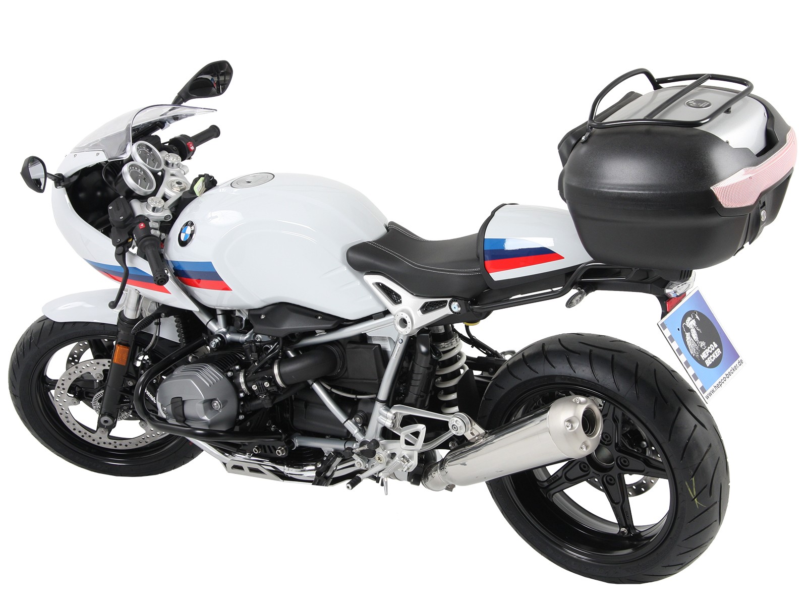 Alurack topkoffer zwart voor BMW R nineT Racer (17-20) Hepco & Becker