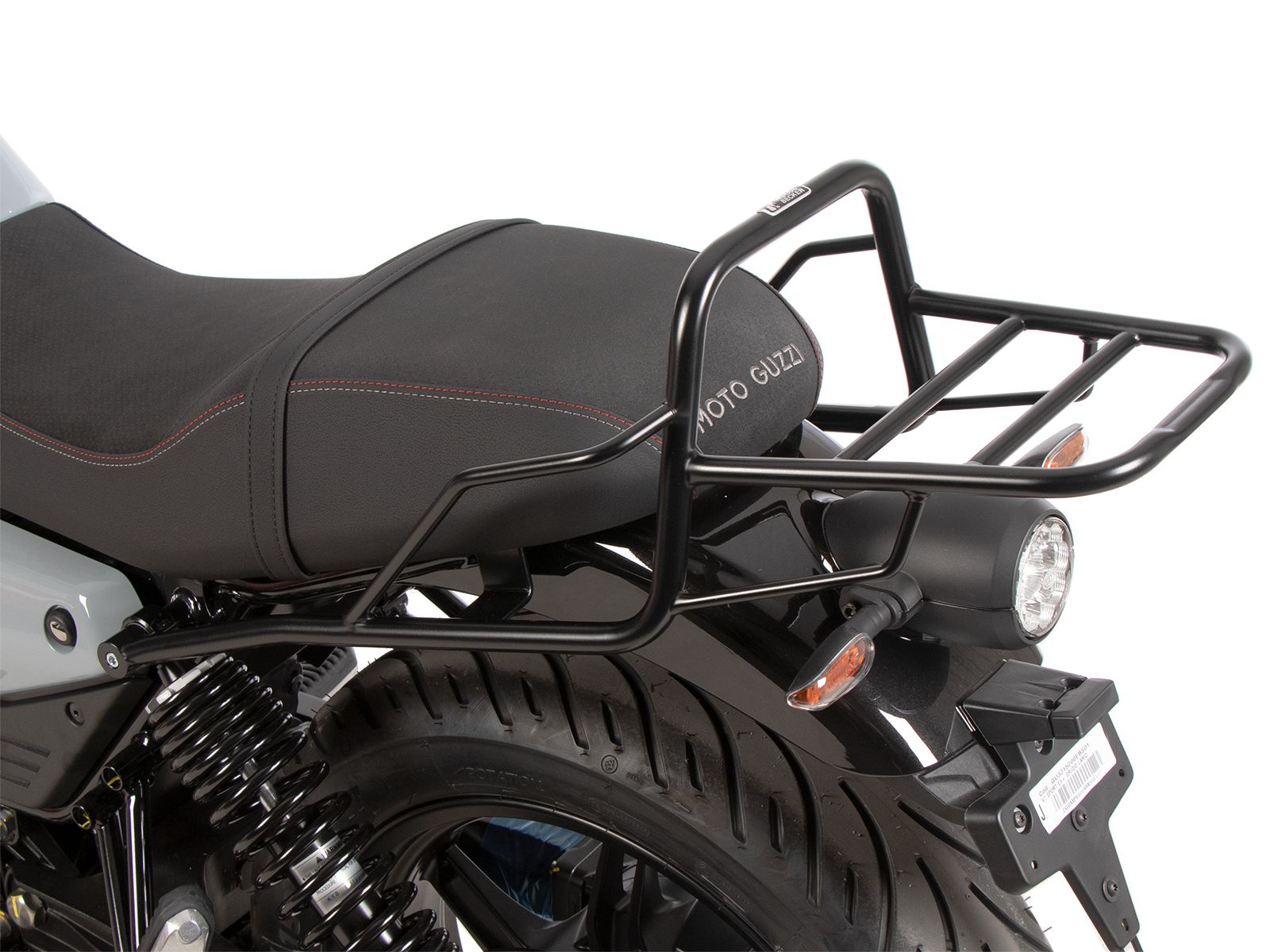 Buisvormige bagagedrager topkoffer zwart voor Moto Guzzi V7 850 Sport (25-) Hepco & Becker