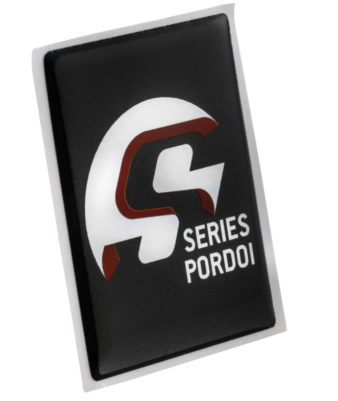 Vespa-embleem "SIP SERIES PORDOI" 4-hoekig cascade, zwart/zilver