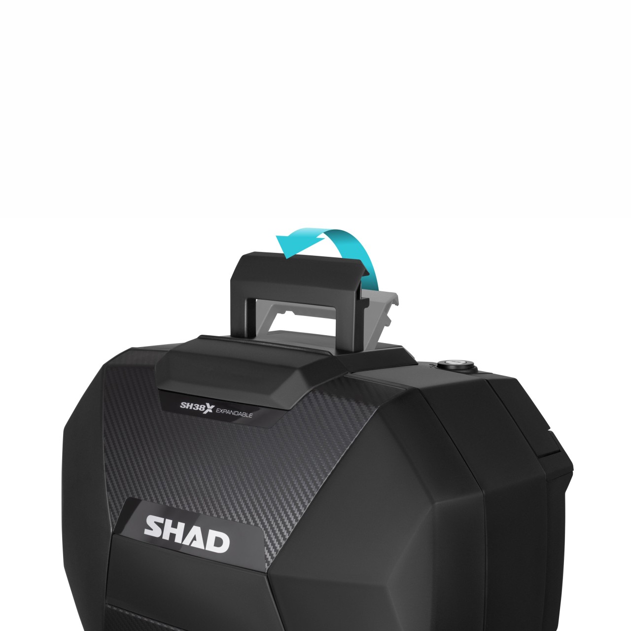 Shad zijkofferset SH38X, uitbreidbaar, carbonlook / zwart, 38 l
