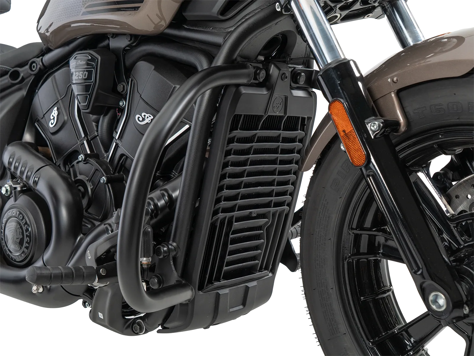 Motorbeschermer zwart voor Indian Scout Sixty Classic (25-) (met naar voren gemonteerd voetsteunsysteem)