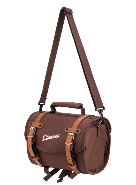 Classic" tas klein voor Vespa, nylon, tabak bruin