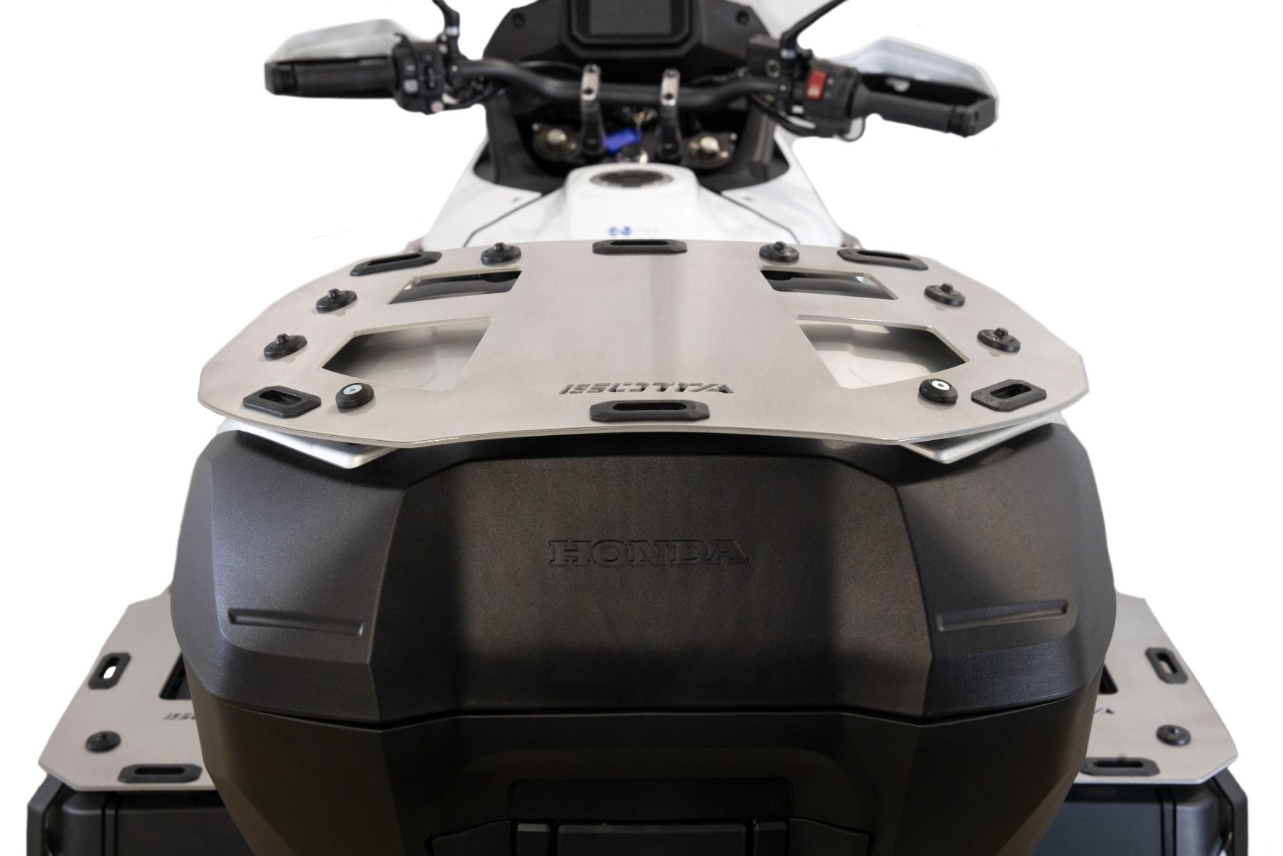 Bagagerek voor topkoffer Honda XL 750 Transalp /NT 1100 /ADV 750 /NC 750 X, aluminium, geborsteld en gepolijst