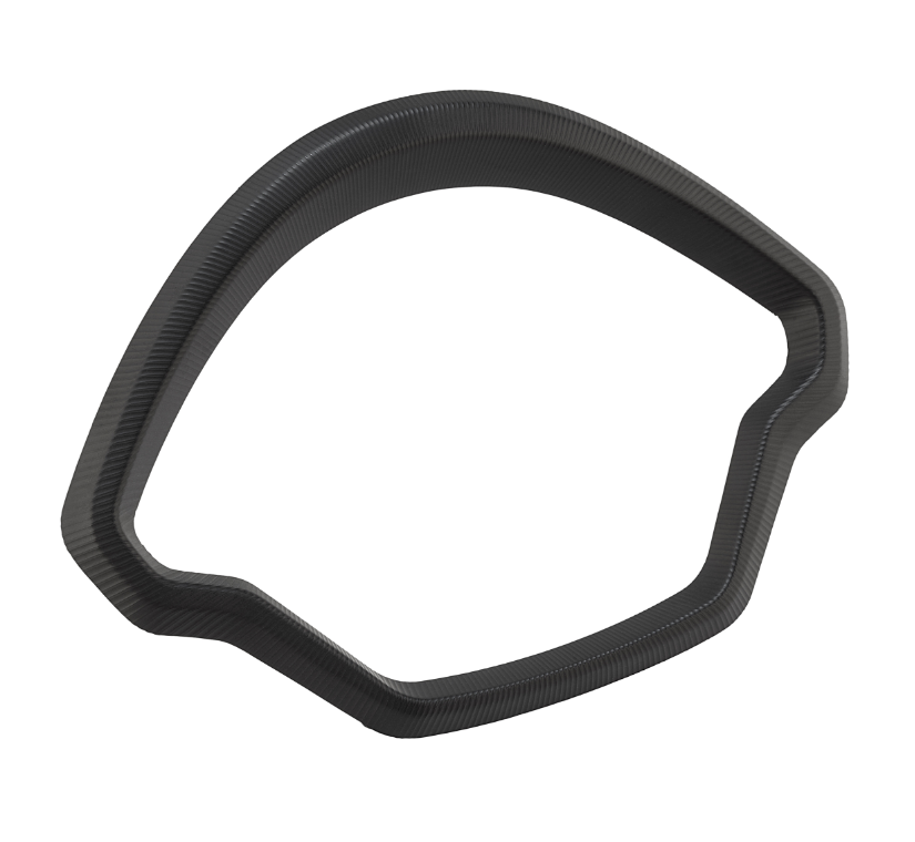 Decoratieve ring snelheidsmeter voor Vespa GTS/GTS Super 125/300cc (`22-), aluminium, zwart mat geanodiseerd