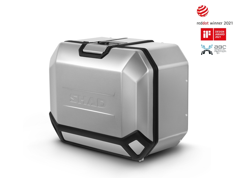 Shad bijzetkoffer Terra TR47, links, aluminium zilver, 47 l