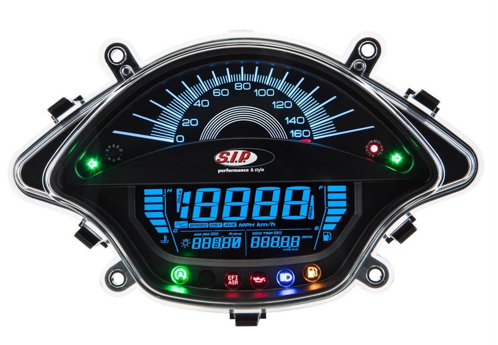 Toerenteller/snelheidsmeter voor Vespa GTS/GTS Super 300cc FL ('14-), zwart
