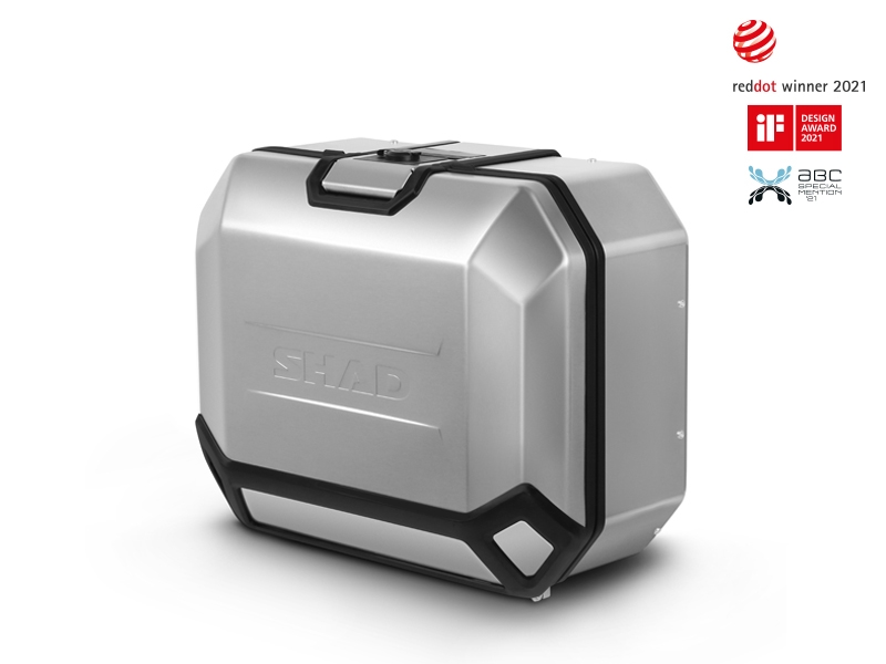 Shad koffer Terra TR36, links, aluminium zilver, 36 l