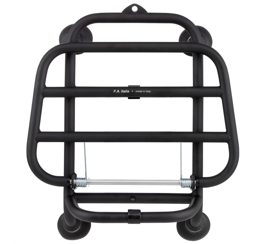 Bagagerek vooraan voor Vespa GTS /GTS Super HPE /GTV 125/300 ('19-), opvouwbaar, matzwart