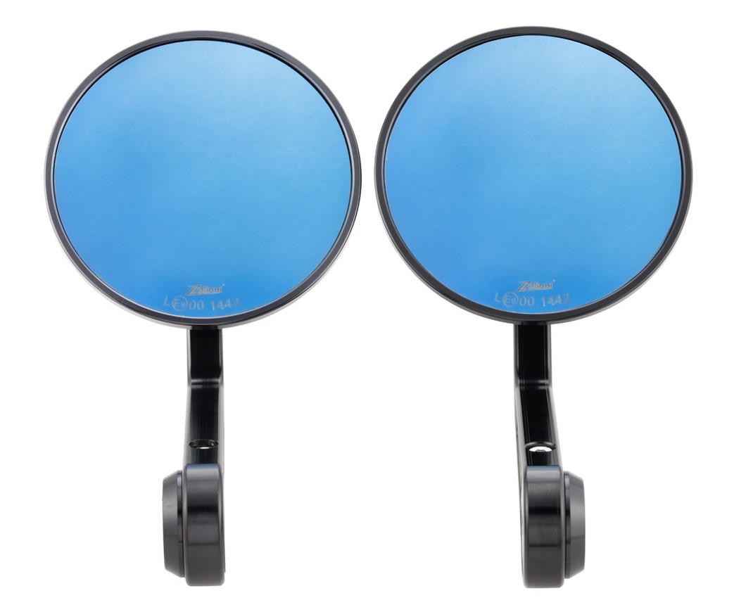 Stuurspiegel ZELIONI voor Vespa, rechts en links, zwart geanodiseerd