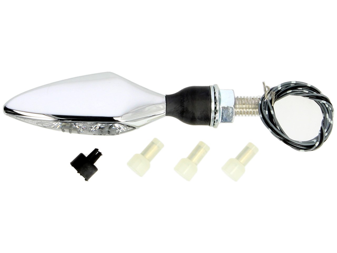 Kellermann indicator met positielicht, Rhombus PL, staal, LED, VR, 12 V, glanzend chroom, M8x20