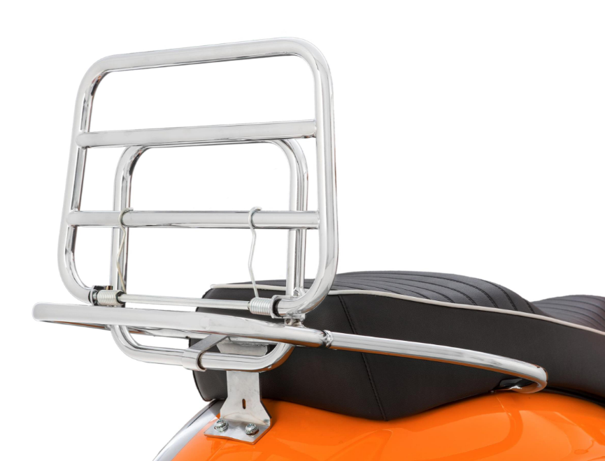 Bagagerek achteraan voor Vespa GTS /GTS Super /GTV /GT 60, 125-300ccm, opvouwbaar, chroom
