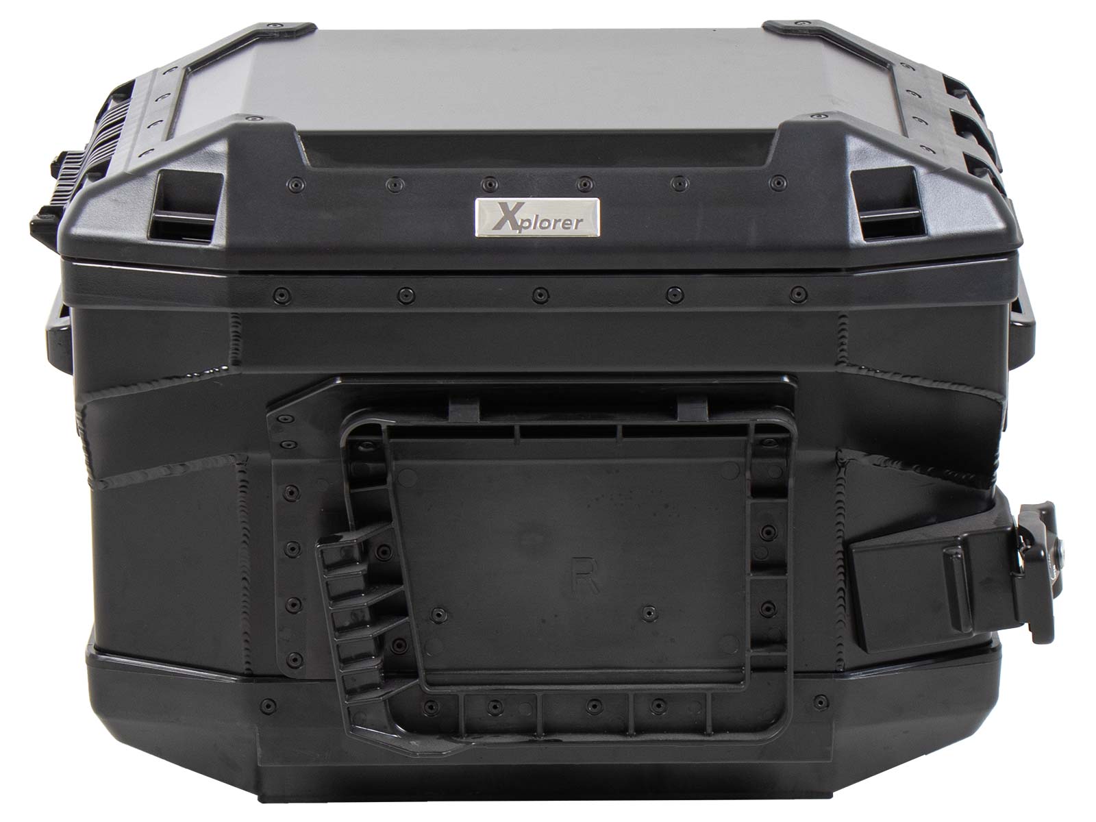 Zijkoffer aluminium Xplorer 37 Cutout (uitsparing voor uitlaat) rechts zwart Hepco & Becker