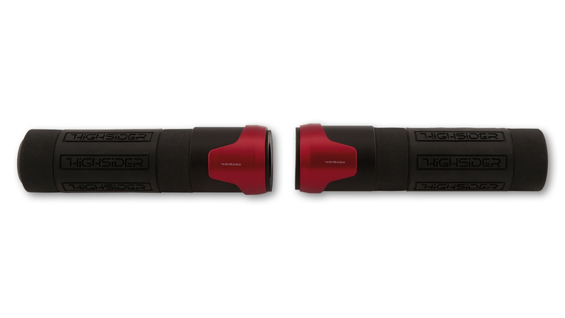 HIGHSIDER pro Akron grip rubber rood 7/8 inch (22,2 mm), 132 mm