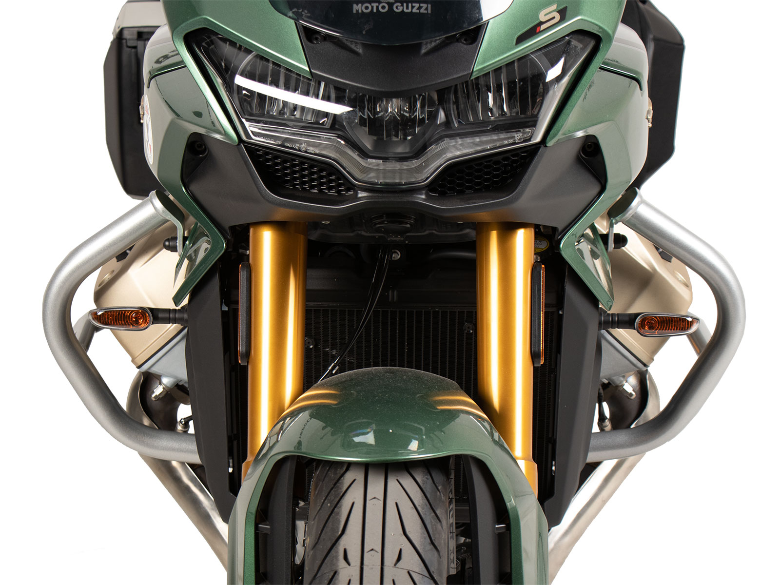 Motorbeschermer zilver voor Moto Guzzi V100 Mandello Hepco & Becker