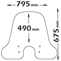 Middelhoog windscherm blank voor Vespa Primavera (13-24)