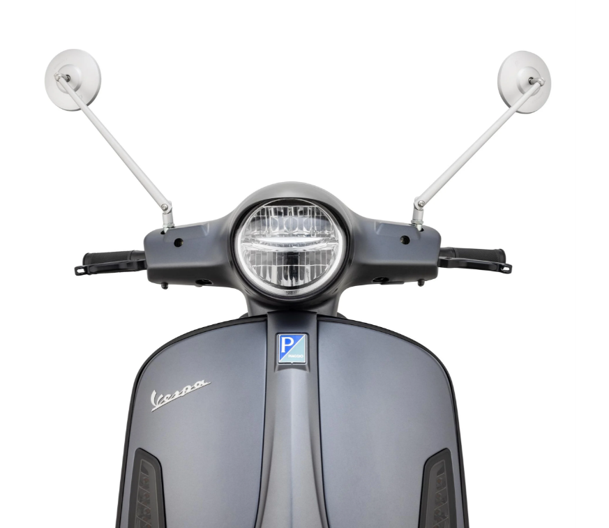 Standaardspiegel links of rechts voor Vespa PX 125-200ccm, aluminium mat