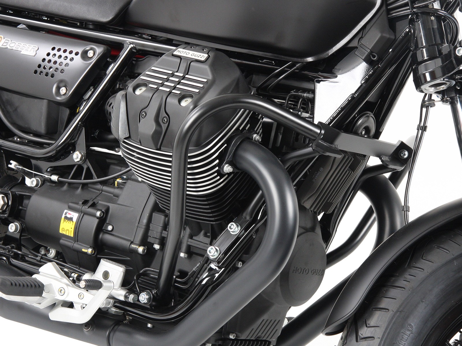 Chroom motorbeschermer voor V 9 Bobber (Bj.16-) / Bobber Sport (Bj.19-) Hepco & Becker