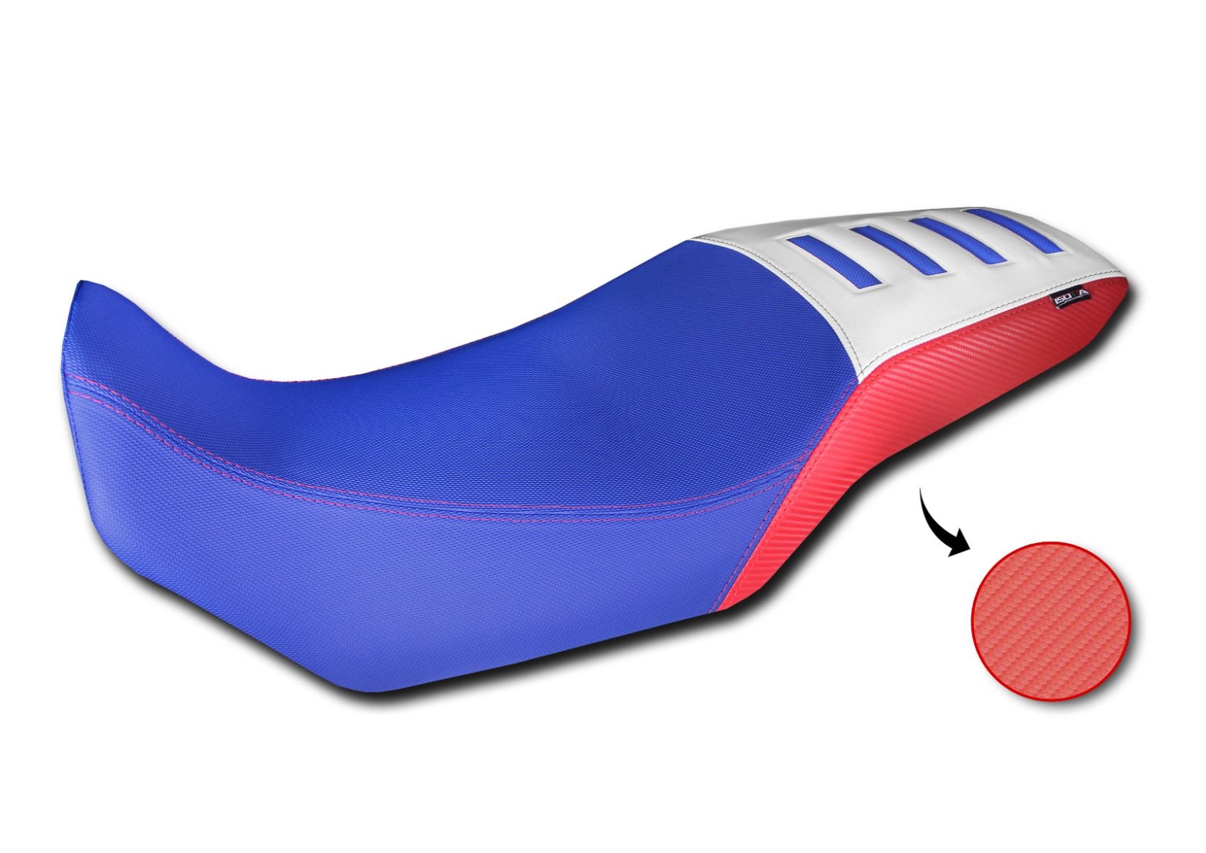 Stoelbekleding Comfort van 3D-vezel voor Honda XL 750 Transalp, blauw / rood / wit