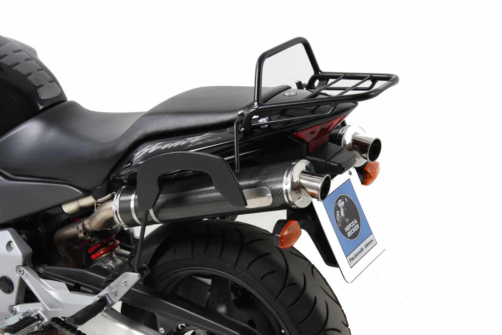 Buisvormige bagagedrager topkoffer zwart voor Honda CB 900 Hornet (02-05) Hepco & Becker