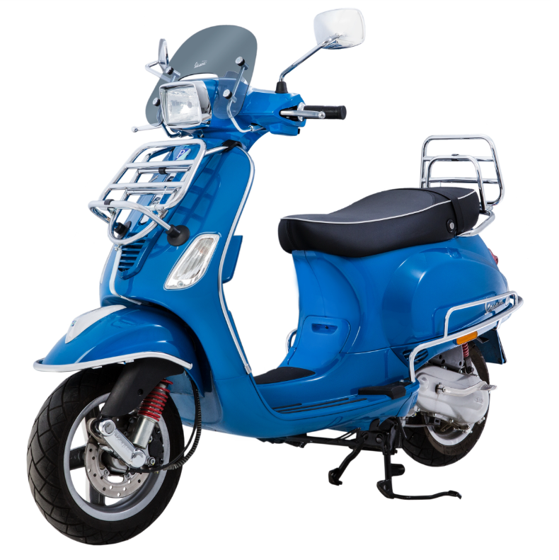 Bagagerek achteraan voor Vespa LX /LXV /S 50-150cc, opvouwbaar, chroom