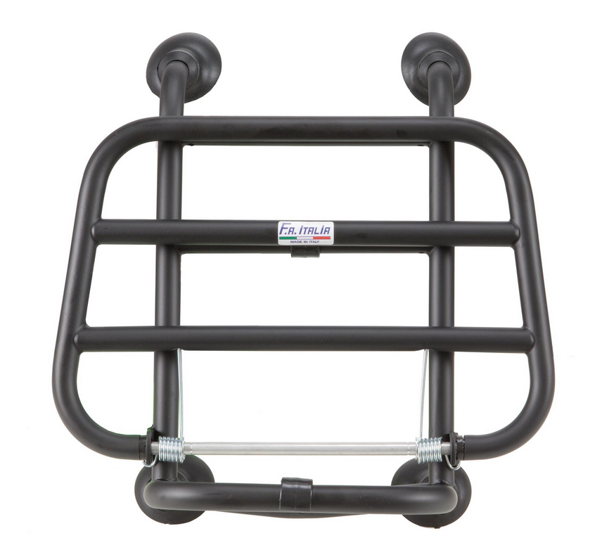 Bagagerek vooraan voor Vespa Primavera /Sprint /Elettrica 50-150ccm, opvouwbaar, matzwart