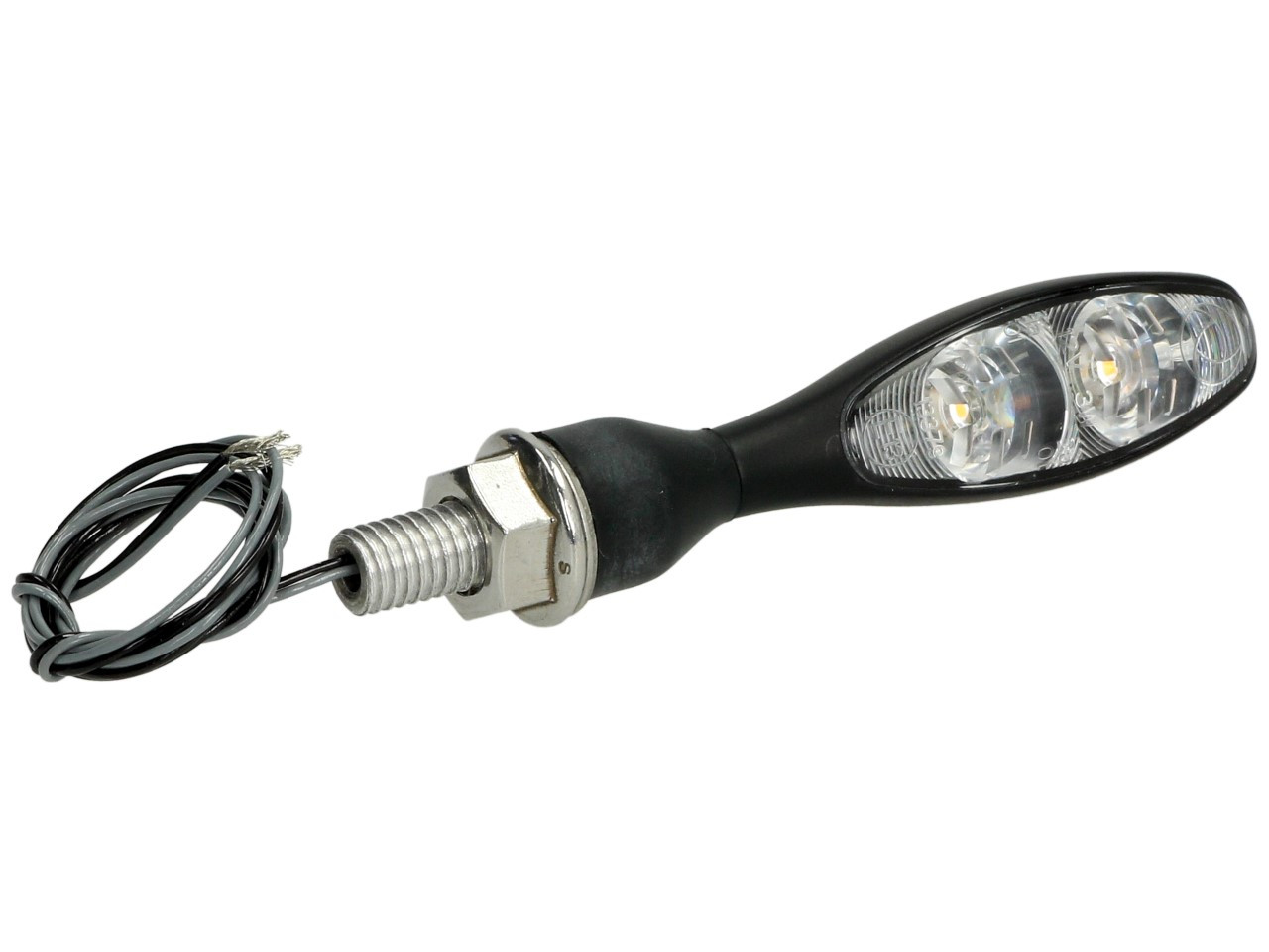 Kellermann-indicator, Micro 1000 Extreme, staal, LED, V/H, L/R, 12 V, zwart gesatineerd, M8x20