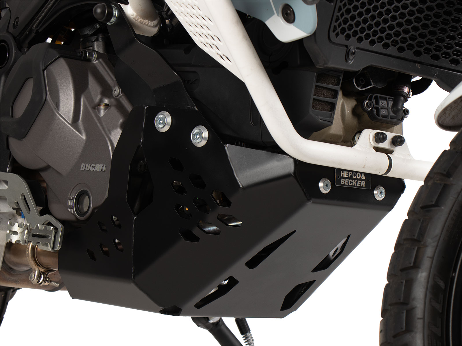 Motorbeschermplaat zwart voor Ducati Desert X Rally (24-) Hepco & Becker