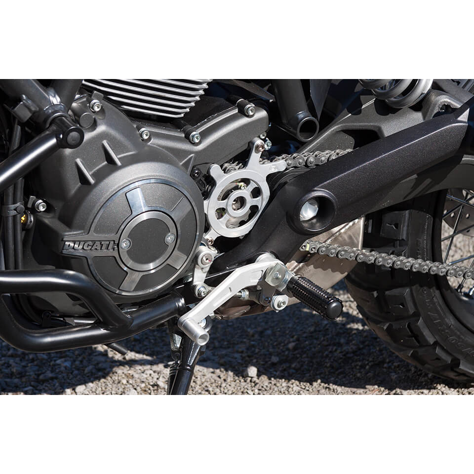LSL Schalt/Bremseinheit Ducati Scrambler, silber