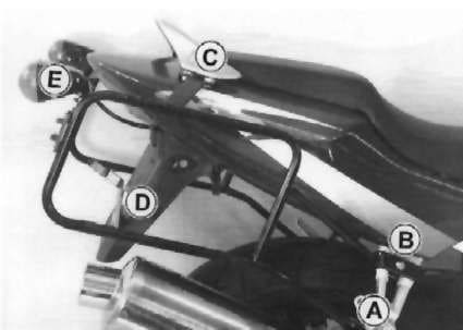 Zijkofferdrager vast zwart voor Honda CBR 600 F (99-10) Hepco & Becker