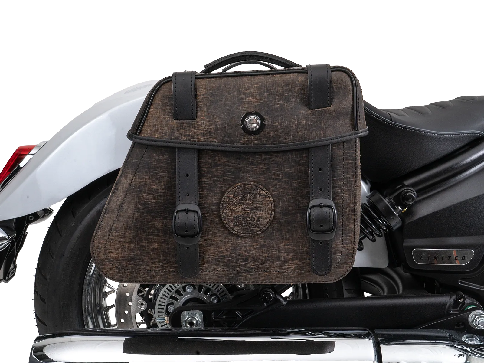 Kniptassenset bruin incl. houder voor Indian Scout Classic 1250 (25-) Hepco & Becker