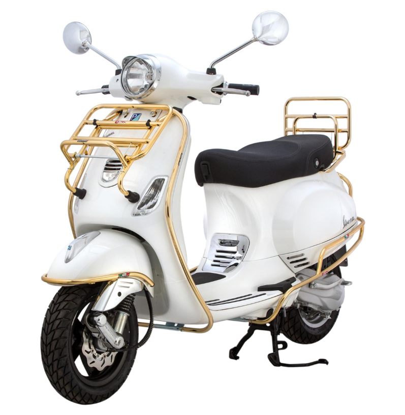 Crashbar zijafdekking voor Vespa LX/LXV 50-150cc, goud
