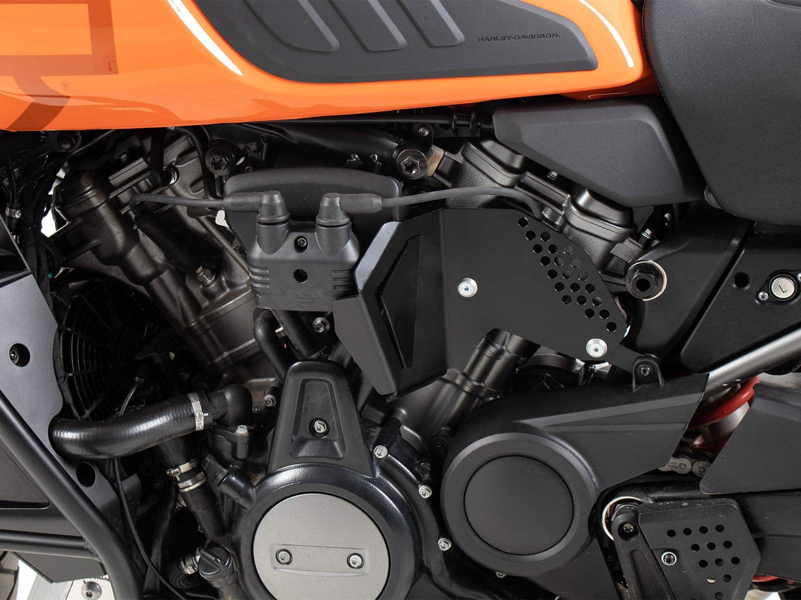 Hittebeschermplaat roestvrij staal zwart voor Harley Davidson Pan America (21-) Hepco & Becker