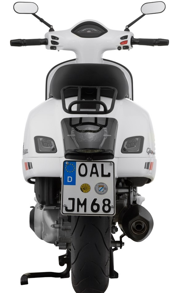 Bagagerek achteraan jaren '70 voor Vespa GTS/GTV/GT 125-300cc 4T LC, zwart