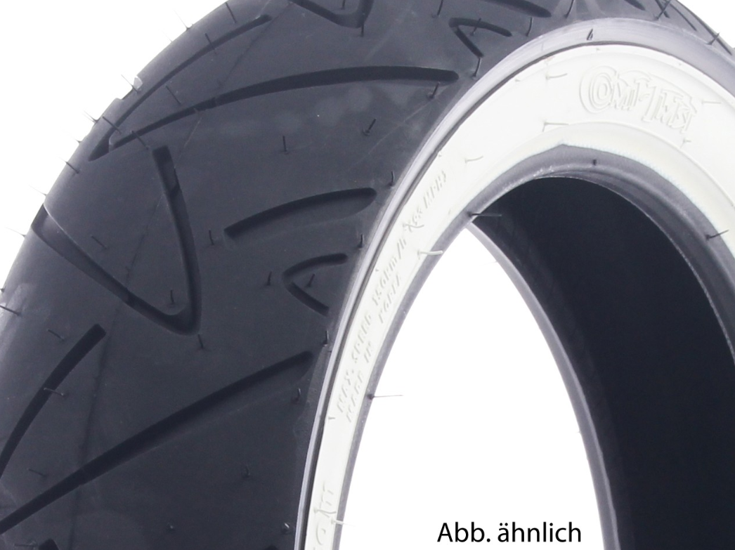 Continental band 120/70-12, 58P, TL, whitewall band, twist, voor/achter