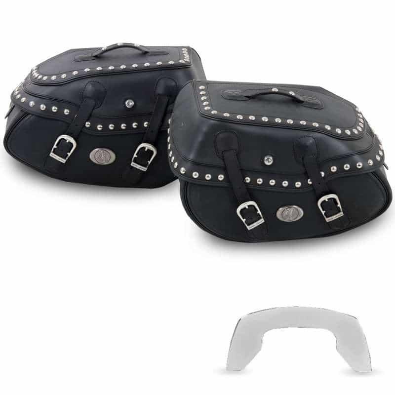 Zadeltassenset Buffalo Big Custom zwart voor C-Bow bagagedrager Hepco & Becker