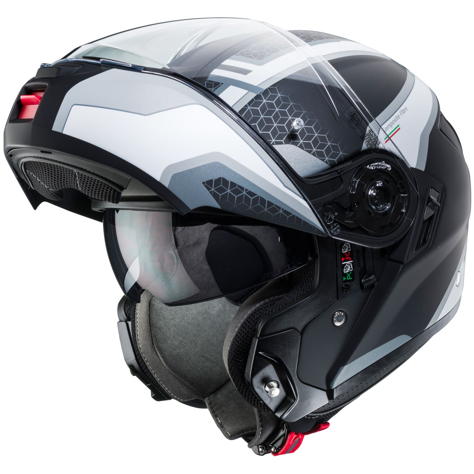 Caberg Helm Levo Sonar, mat zwart/wit antraciet