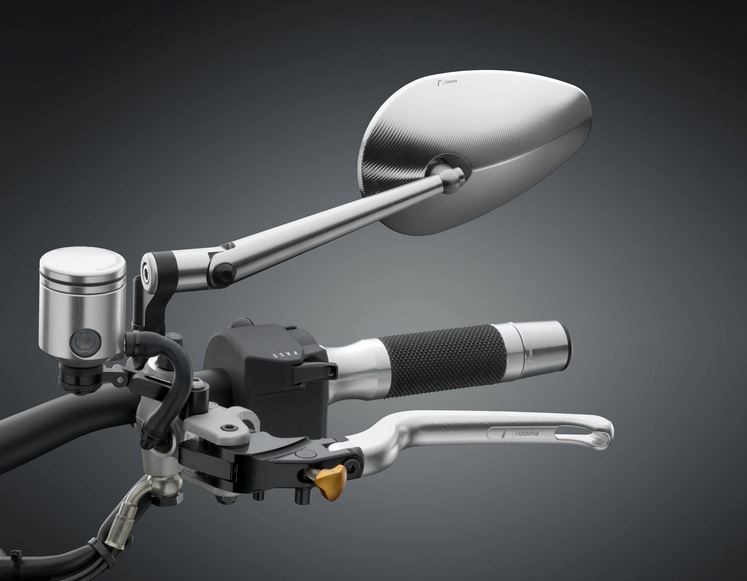 Spiegel RIZOMA "RADIAL RS" links of rechts voor Vespa, zilver geanodiseerd