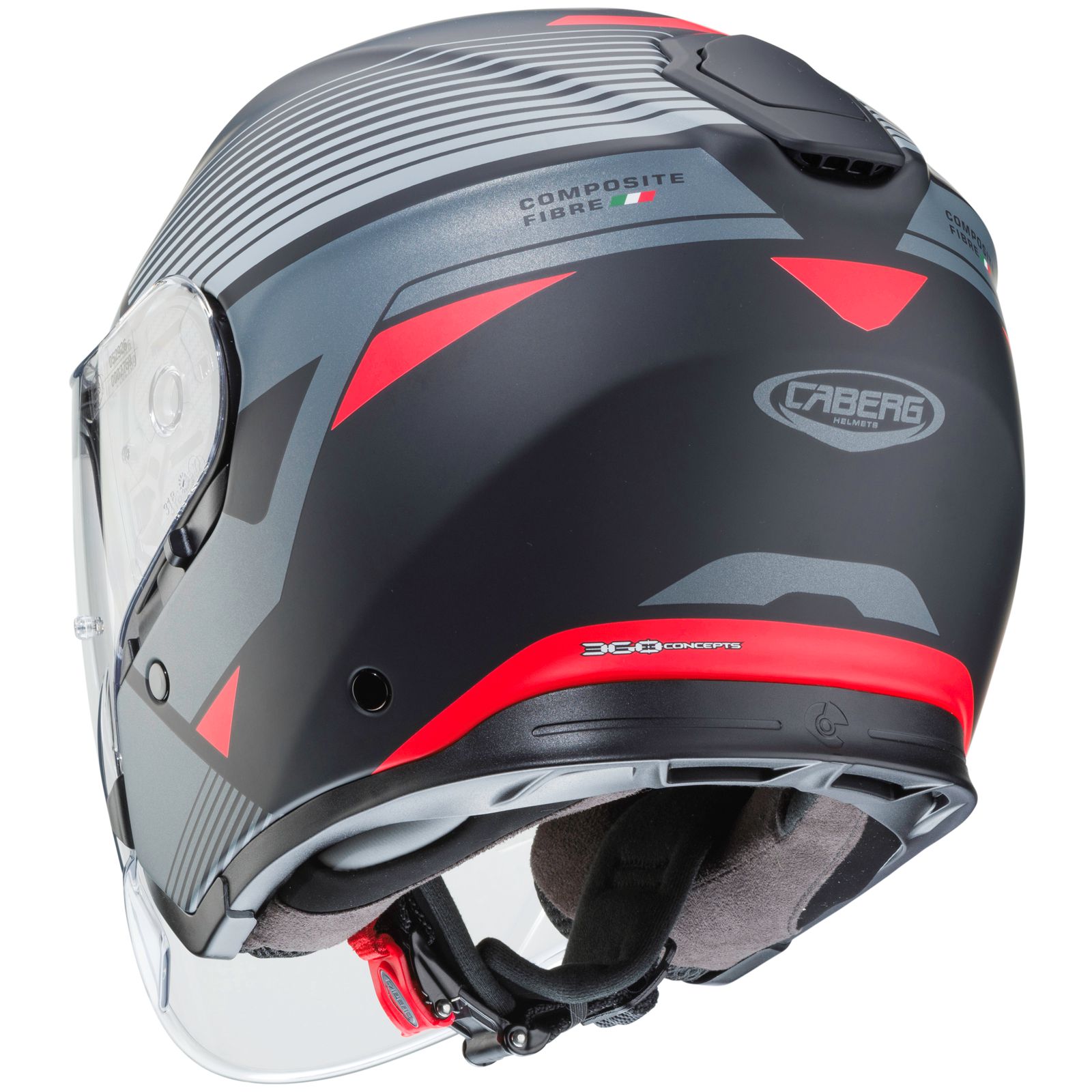 Caberg Helm Flyon Rio, mat zwart/antraciet rood